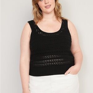 Old Navy Black Crochet Tank Top